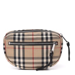 BURBERRY Nylon Vintage Check Small Cannon Bum Bags Archive Beige