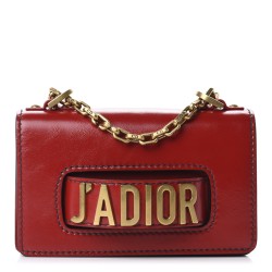 DIOR Calfskin Mini J'Adior Chain Flap Bag Spicy Red